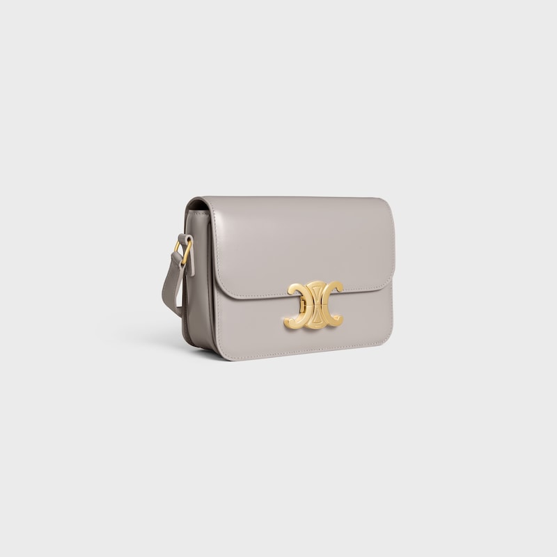 TEEN TRIOMPHE BAG IN shiny calfskin - SOFT GREY - SHOULDER BAGS - 1 | CELINE