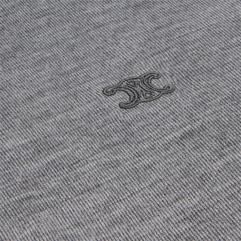 polo sweater IN fine cashmere silk - LIGHT GREY/GREY -  - 1 | CELINE