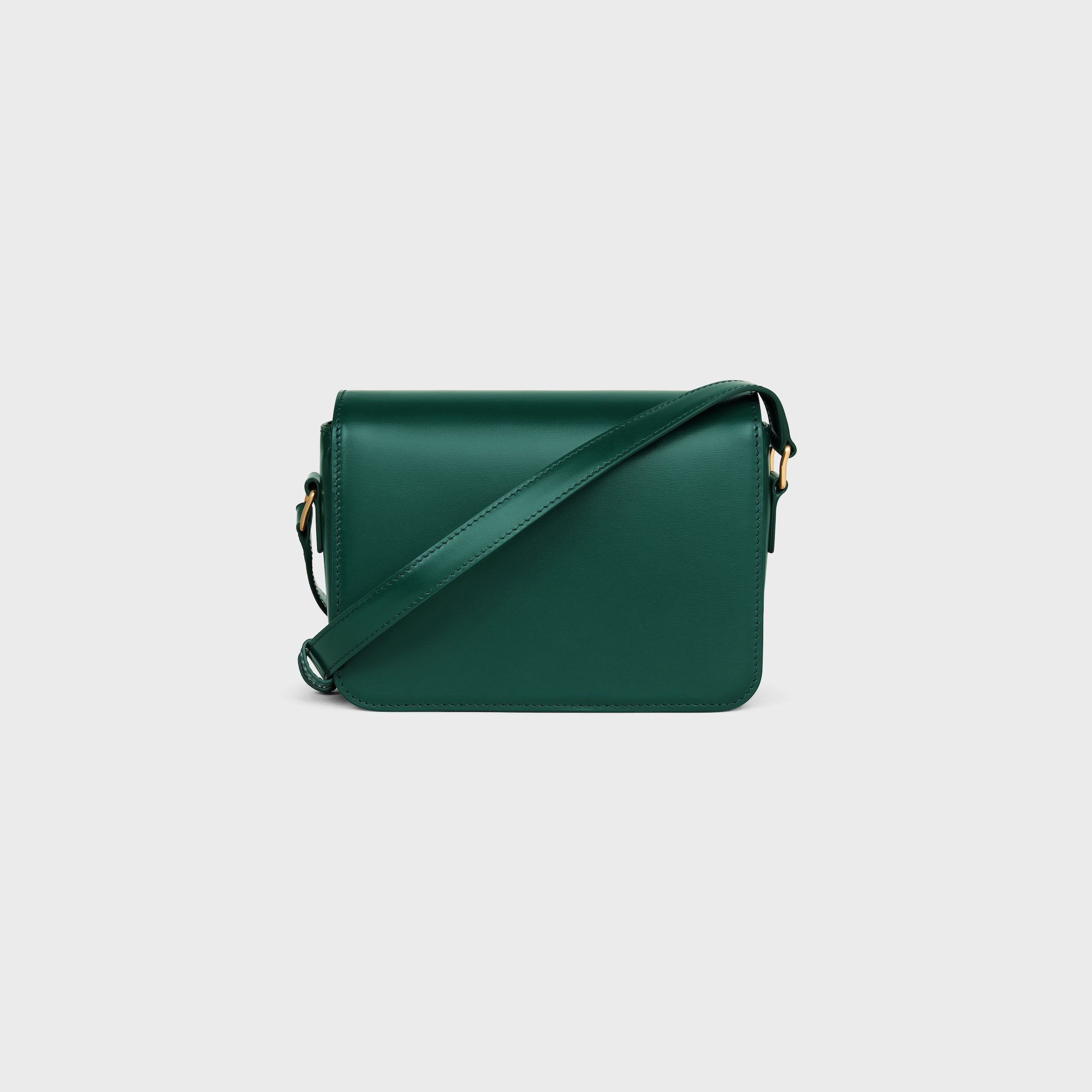 Teen Triomphe Bag in shiny calfskin - RACING GREEN | CELINE