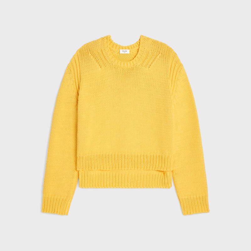 crewneck sweater IN cotton - LIGHT YELLOW -  - 1 | CELINE