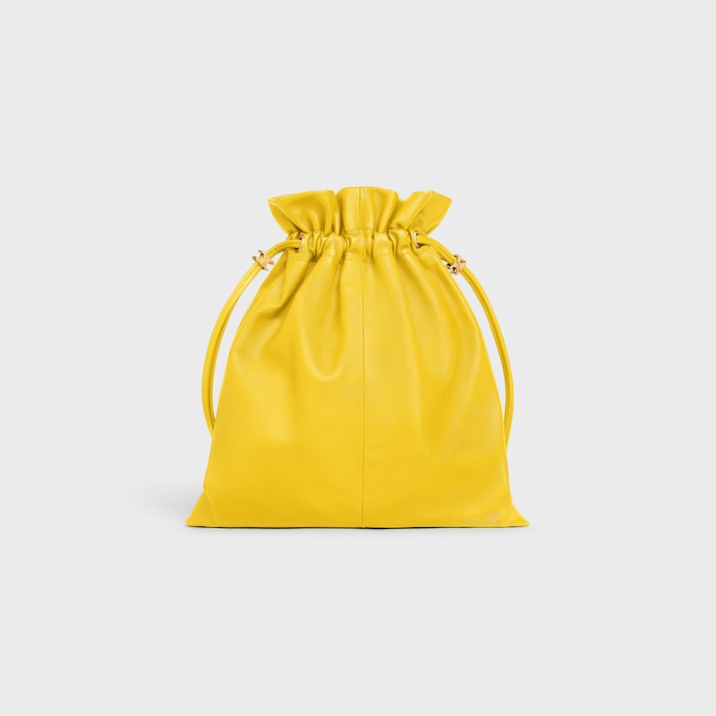 SMALL CRYSTAL POUCH IN LAMBSKIN - ULTRA YELLOW - MORE LINES - 1 | CELINE