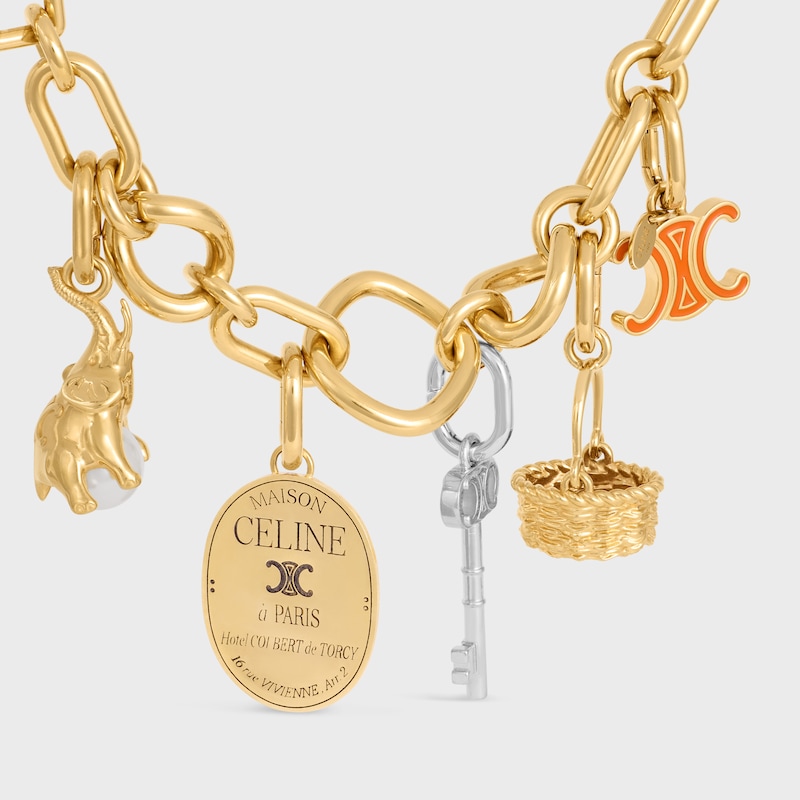 Triomphe Celine Charms en &eacute;mail et Laiton Dor&eacute; - Dor&eacute; et Orange - CELINE CHARMS - 1 | CELINE