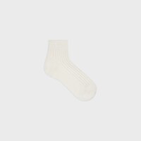 Triomphe羅紋桑蠶絲襪子 - 螢光白 -  - 1 | CELINE