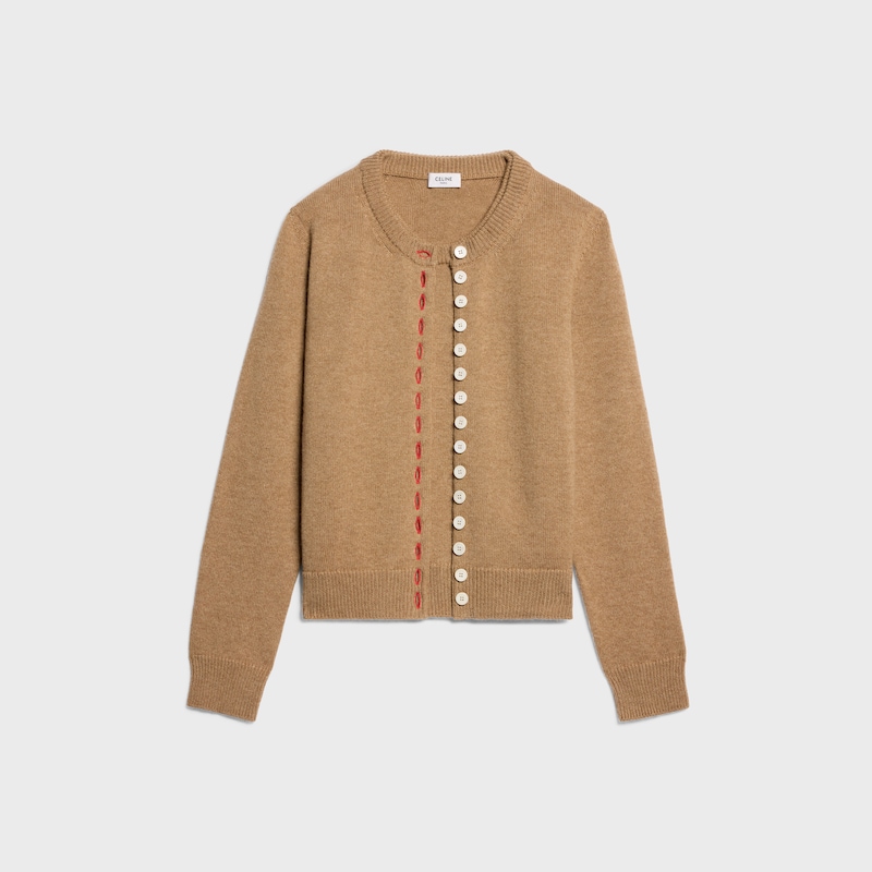 twinset cardigan IN heritage cashmere - CAMEL -  - 1 | CELINE