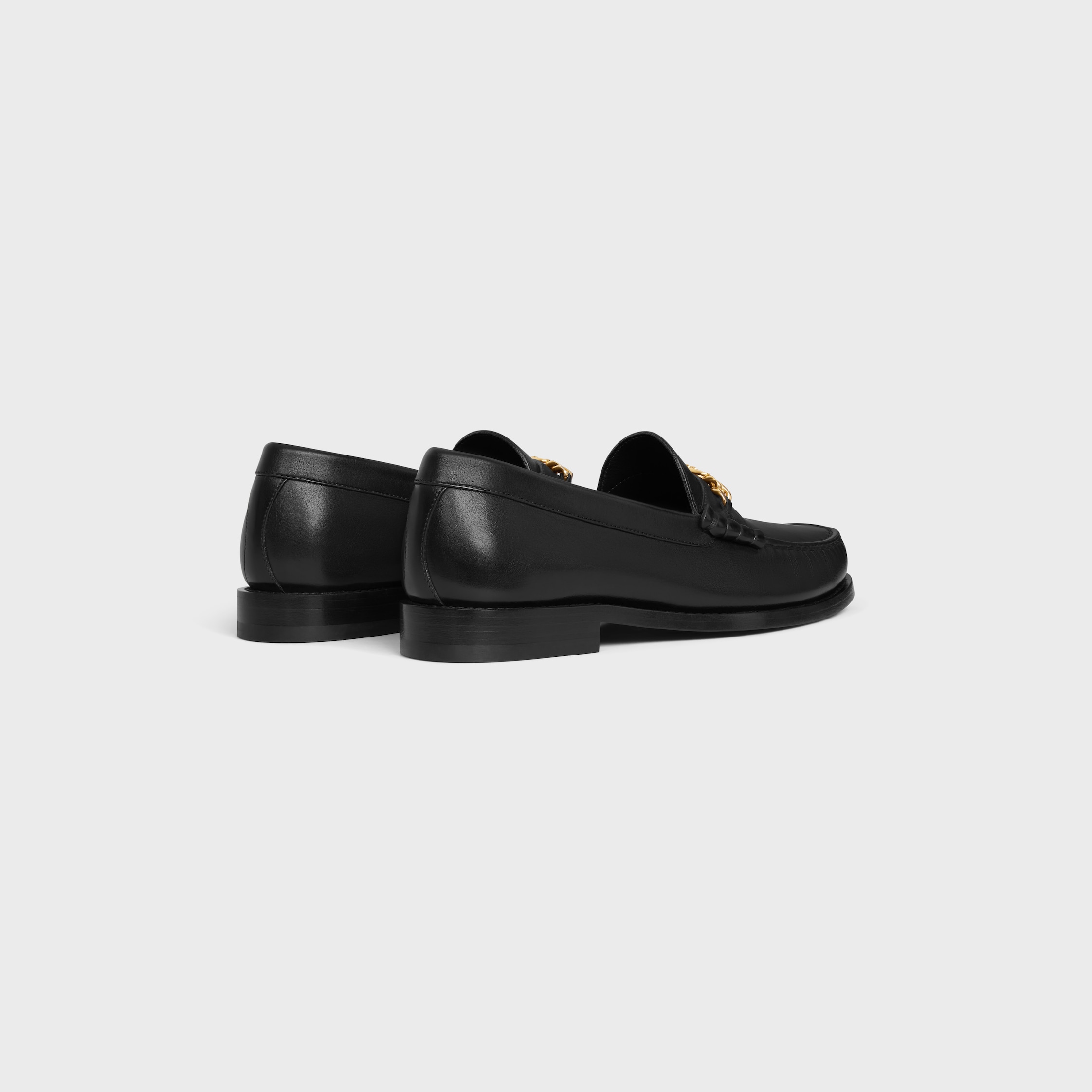 CELINE LUCO TRIOMPHE CHAIN LOAFER in CALFSKIN - BLACK | CELINE