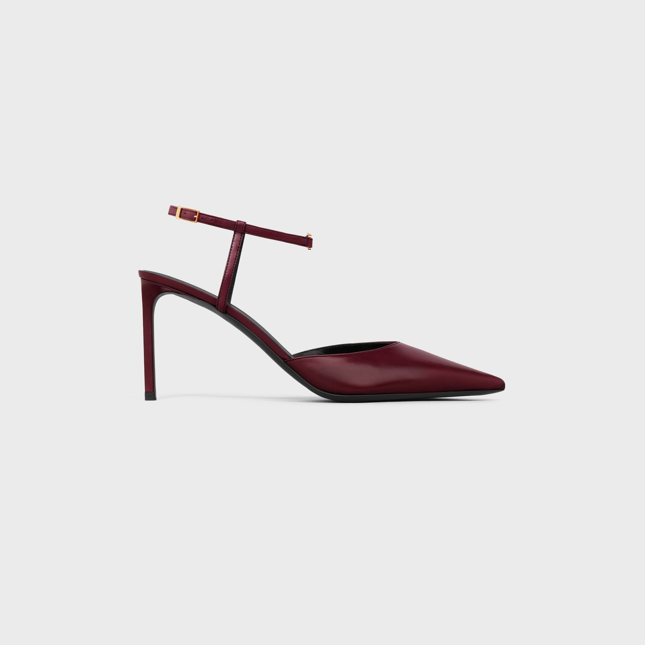 CELINE KITTEN - TRIOMPHE STRAP PUMP IN LAMBSKIN - BURGUNDY | CELINE