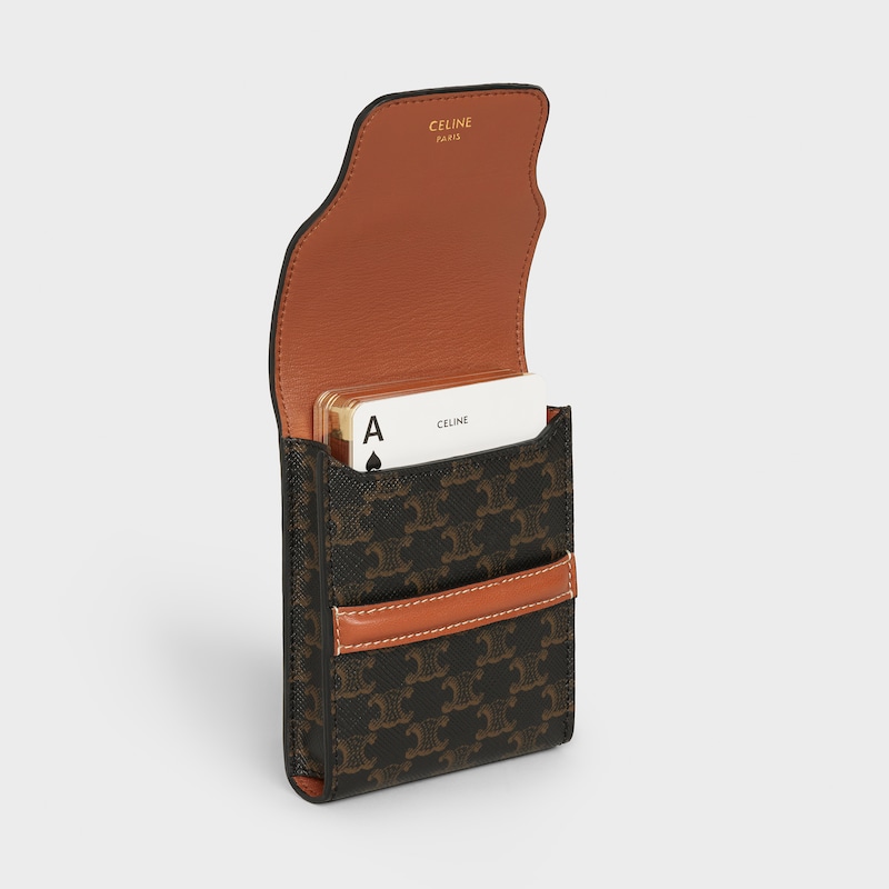Triomphe帆布及羊皮撲克牌盒  - 黝黑色 / 黝黑色 - GIFT FINDER - 1 | CELINE