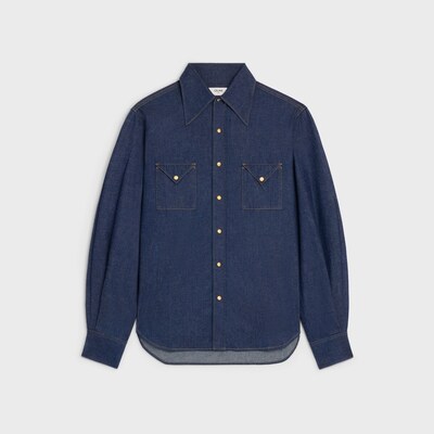 Hemd aus Denim - DUNKEL GEWASCHEN -  - 1 | CELINE