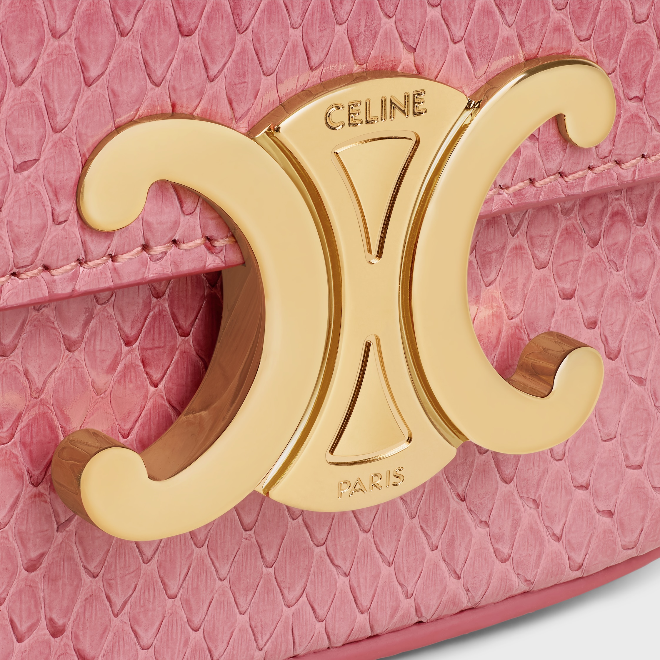 【CELINE】ミニチェーンクロード パイソン ピンク MINI CHAIN CLAUDE in PYTHON - PINK | CELINE