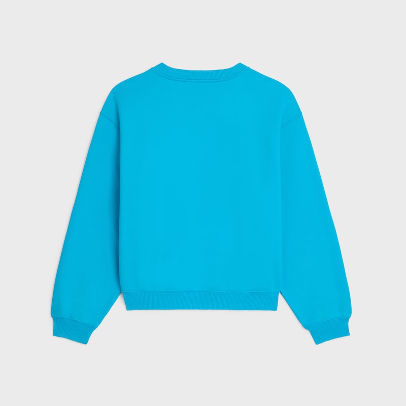 CAMISOLA LARGA EM FLEECE DE ALGODÃO - MICKEY BLUE / WHITE - - 1 | CELINE