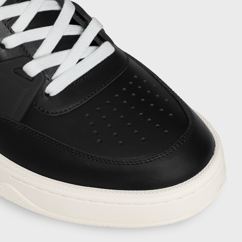 CT-09 CELINE TRAINER NIEDRIGER SCHNÜR-SNEAKER AUS KALBSLEDER UND MESH - SCHWARZ -  - 1 | CELINE