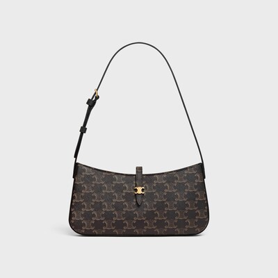 TINA SHOULDER BAG IN Triomphe canvas - BLACK - GIFTS FOR HER - 2 | CELINE