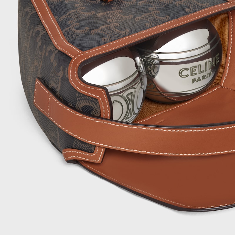 TRIOMPHE PETANQUE GAME IN TRIOMPHE CANVAS AND CALFSKIN - TAN - CELINE MAISON - 1 | CELINE