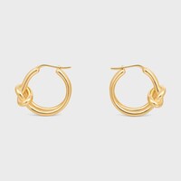 Knot Double Hoops in Brass with Gold Finish - GOLD - DRAWING SERIES - 1 | CELINE