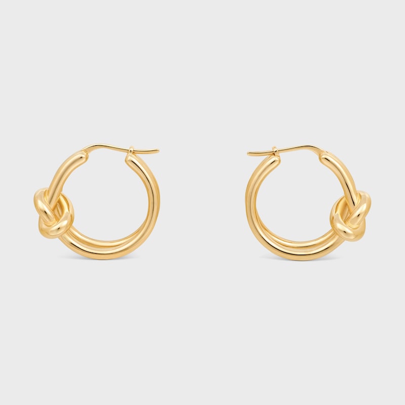 Knot Double Hoops in Brass with Gold Finish - GOLD - NEW COLLECTION - 1 | CELINE
