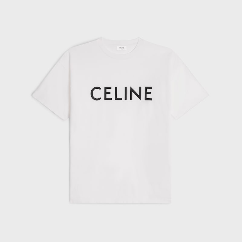 CELINE LOOSE T-SHIRT IN COTTON JERSEY - CHALK / BLACK -  - 1 | CELINE