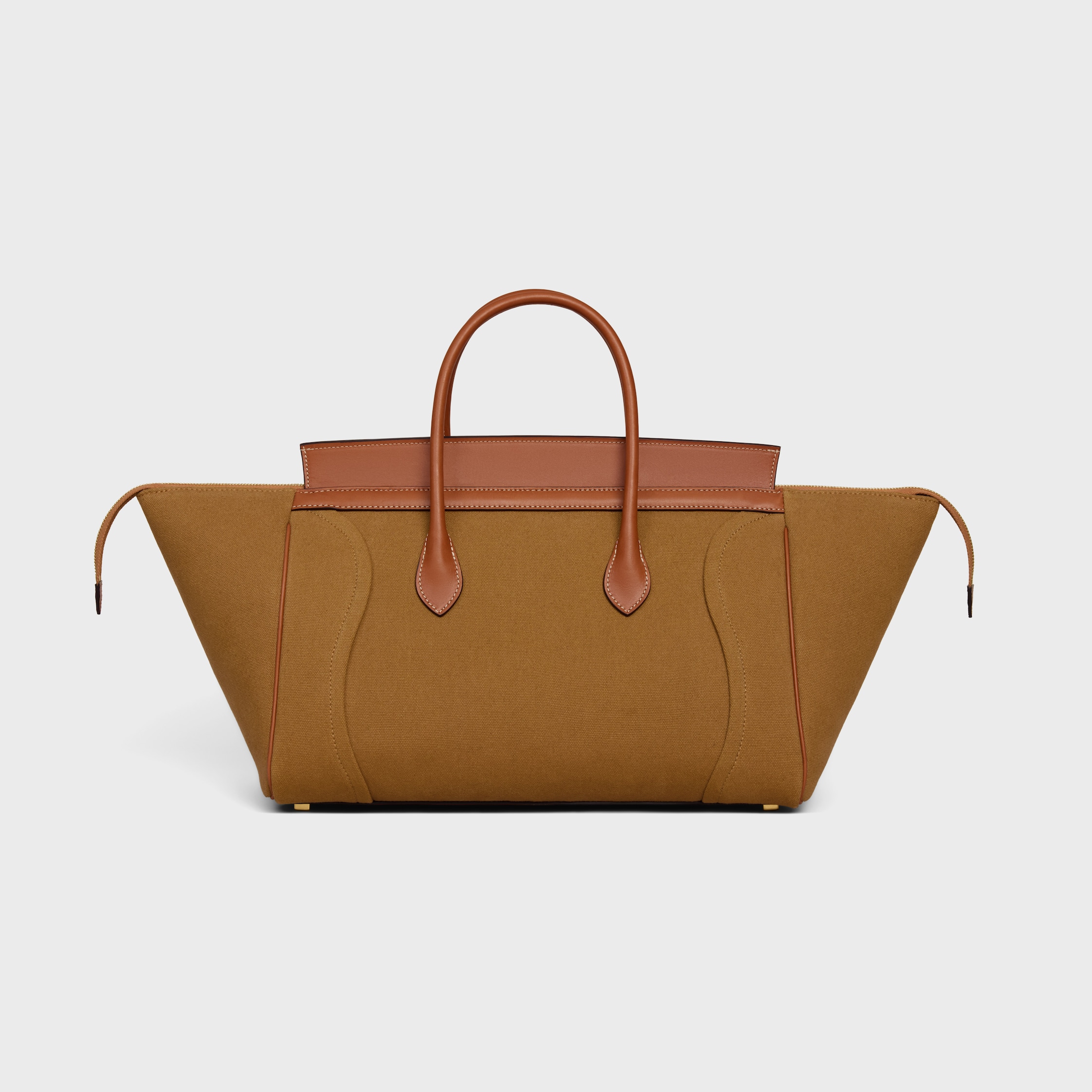 LUGGAGE IN TEXTILE AND NATURAL CALFSKIN - TAN | CELINE