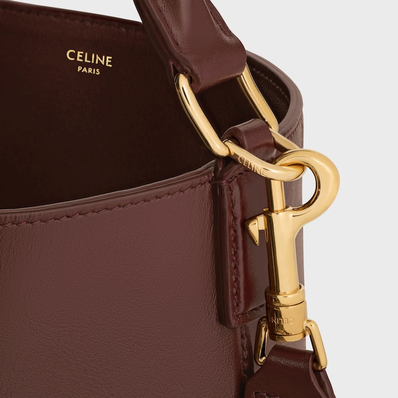 MEDIUM BUCKET LOUISE IN SMOOTH CALFSKIN - CHESTNUT - MORE LINES - 1 | CELINE
