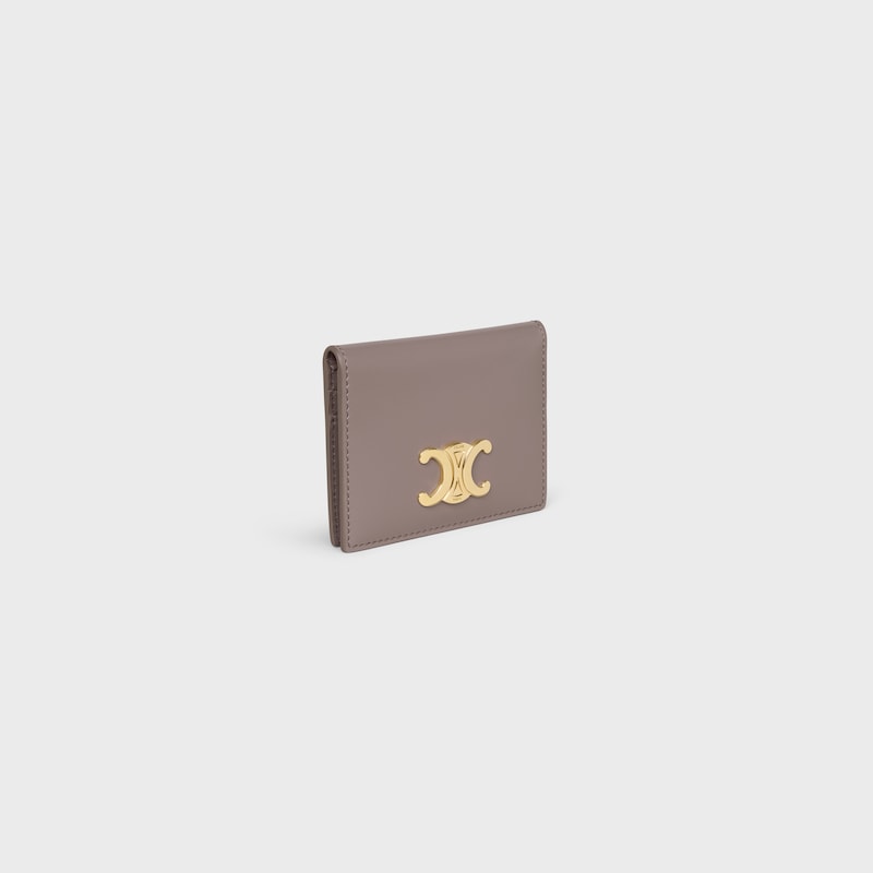 BI-FOLD CARD HOLDER TRIOMPHE IN Shiny calfskin - PEBBLE - NEW - 1 | CELINE
