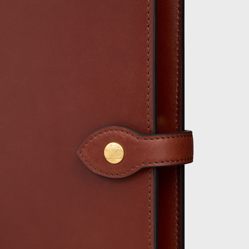 LARGE NOTEBOOK COVER WITH POUCH IN NATURAL CALFSKIN - TECK - STATIONERY - 1 | CELINE