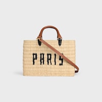 CELINE PARIS PANIER  IN RAFFIA AND CALFSKIN - NATURAL / TAN - CLASSIC PANIER - 2 | CELINE
