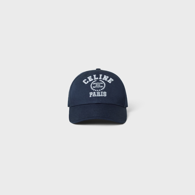 Gorra de béisbol en gabardina de algodón lavado - AZUL MARINO / BLANCO -  - 1 | CELINE