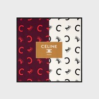 方巾 - 酒紅色／象牙白／駝色 -  - 1 | CELINE