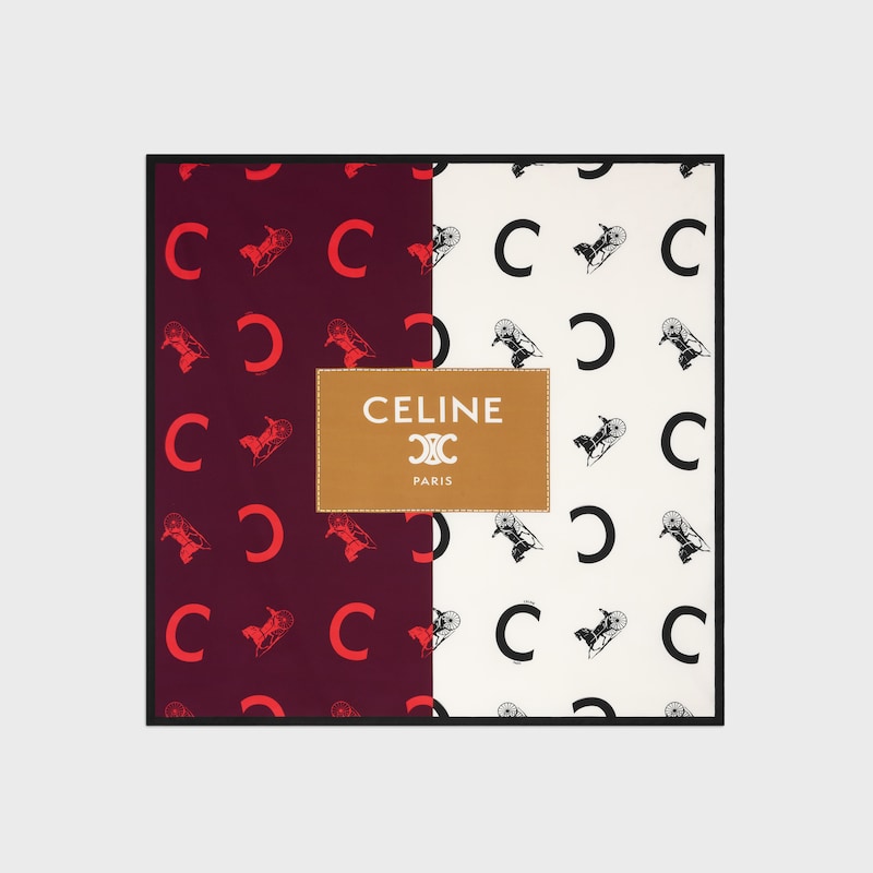 方巾 - 勃艮第红/象牙白/驼色 -  - 1 | CELINE