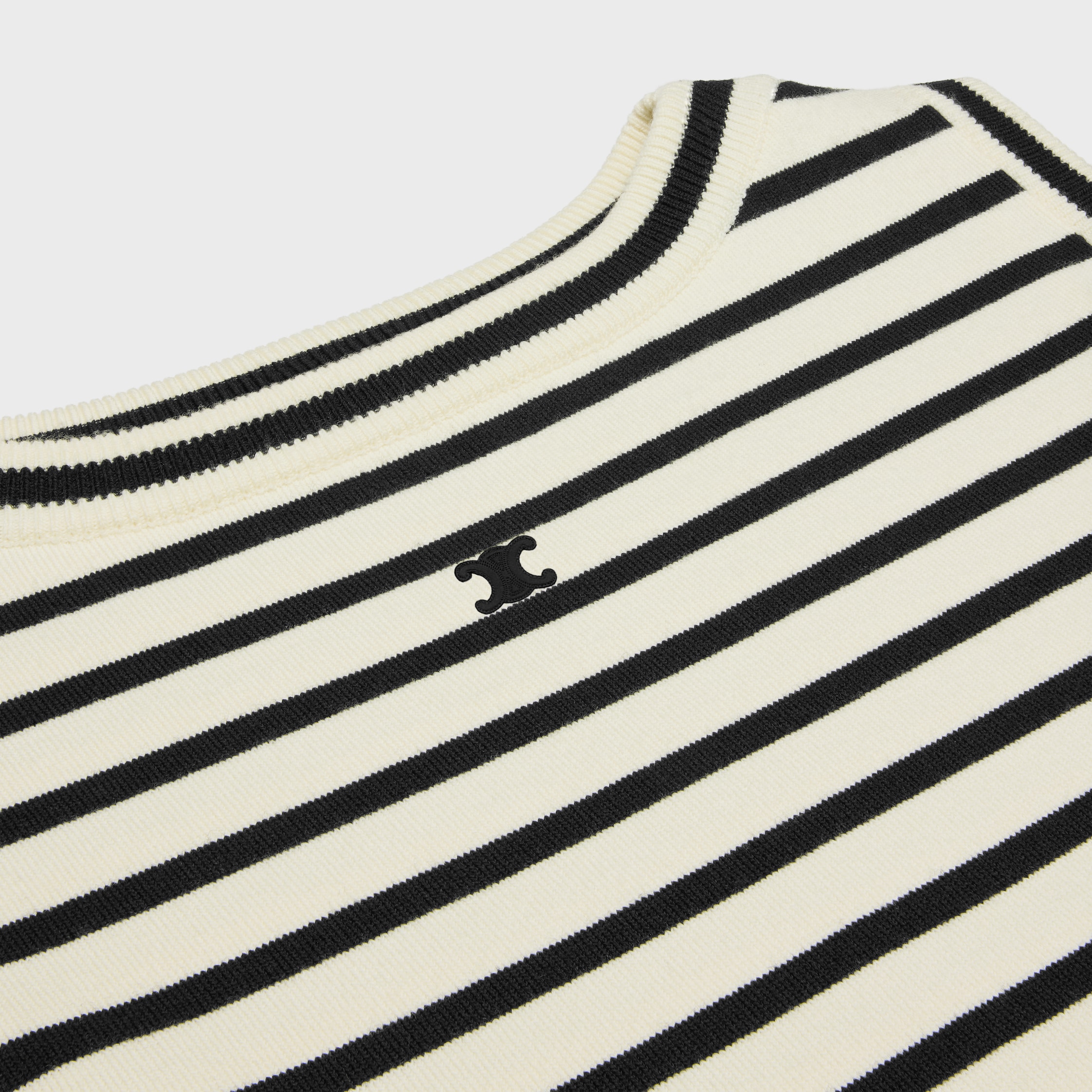 正規品【CELINE】 Triomphe wool Mini dress [送料・関税込] triomphe marinière mini dress in wool - ECRU/BLACK | CELINE
