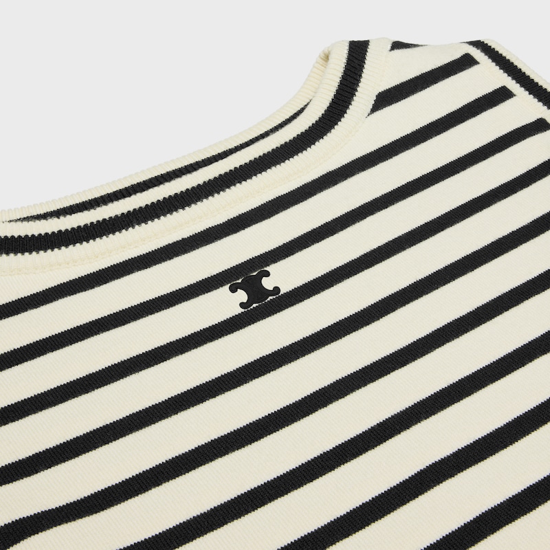 triomphe marini&egrave;re mini dress in wool - ECRU/BLACK -  - 1 | CELINE