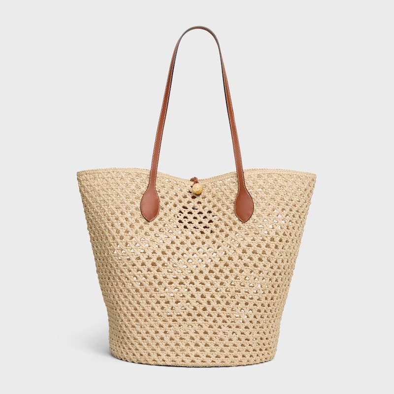 SEAU TRIOMPHE BEADS RAPHIA ET VEAU - TAN - NOUVEAUT&Eacute;S - 1 | CELINE