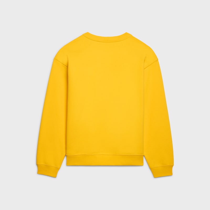 SWEATSHIRT IN cotton fleece - POST IT YELLOW/BLACK -  - 1 | CELINE