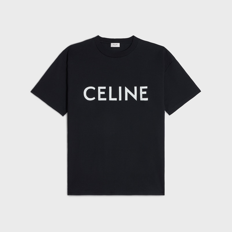 CELINE LOOSE T-SHIRT IN COTTON JERSEY - BLACK / WHITE -  - 1 | CELINE