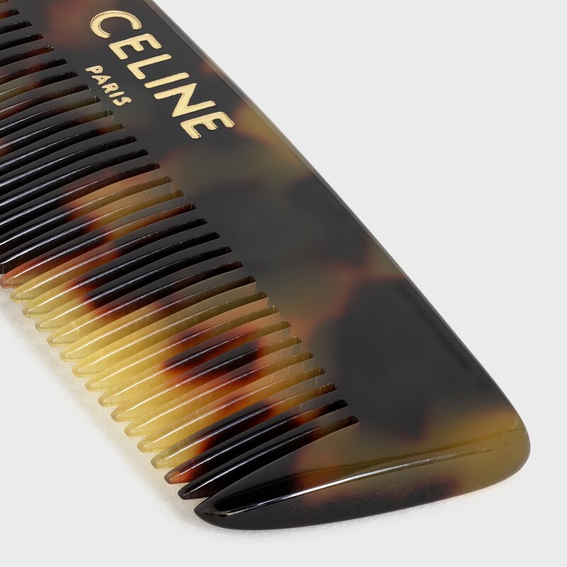 Moustache Comb WITH CASE in Triomphe Canvas - Black / Tan - CELINE MAISON - 1 | CELINE