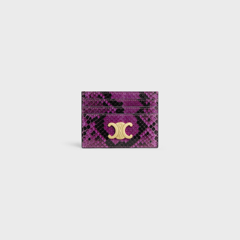 CARD HOLDER TRIOMPHE IN PYTHON - MAGENTA - NEW - 1 | CELINE