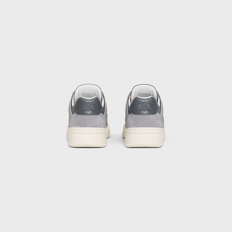 CELINE TRAINER CT-09 LOW LACE-UP SNEAKER IN SUEDE CALFSKIN, CALFSKIN AND MESH - DARK GREY -  - 1 | CELINE