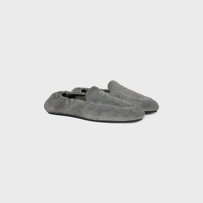 ADAM LOAFER IN SUEDE CALFSKIN - GREY -  - 1 | CELINE