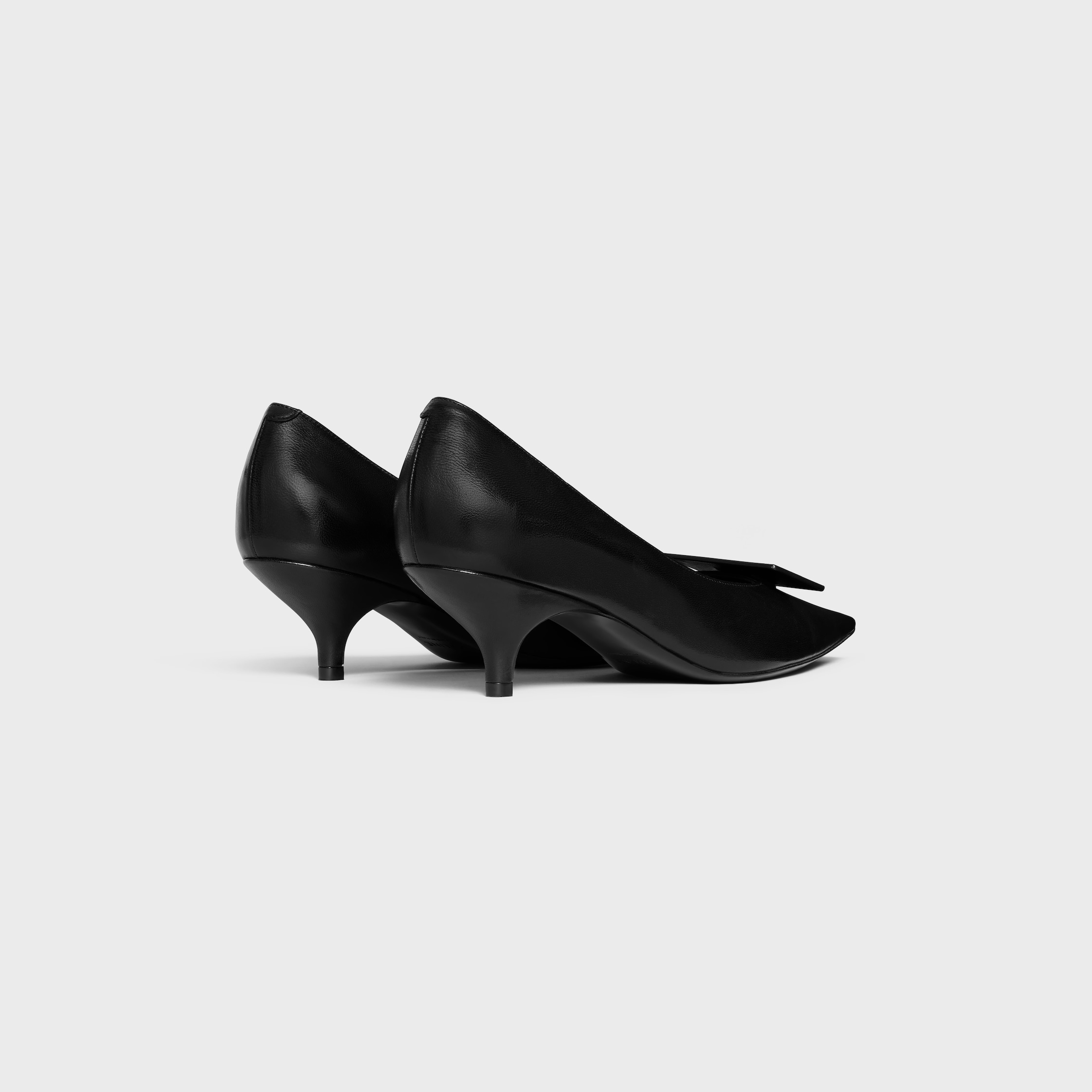 CELINE ブラックパンプス シグネチャー ラベル付きパンプス / ラムスキン - ブラック | CELINE