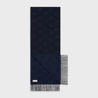 BUFANDA DE CACHEMIRA CON FLECOS MONOGRAMA - AZUL OSCURO/AZUL MARINO -  - 2 | CELINE