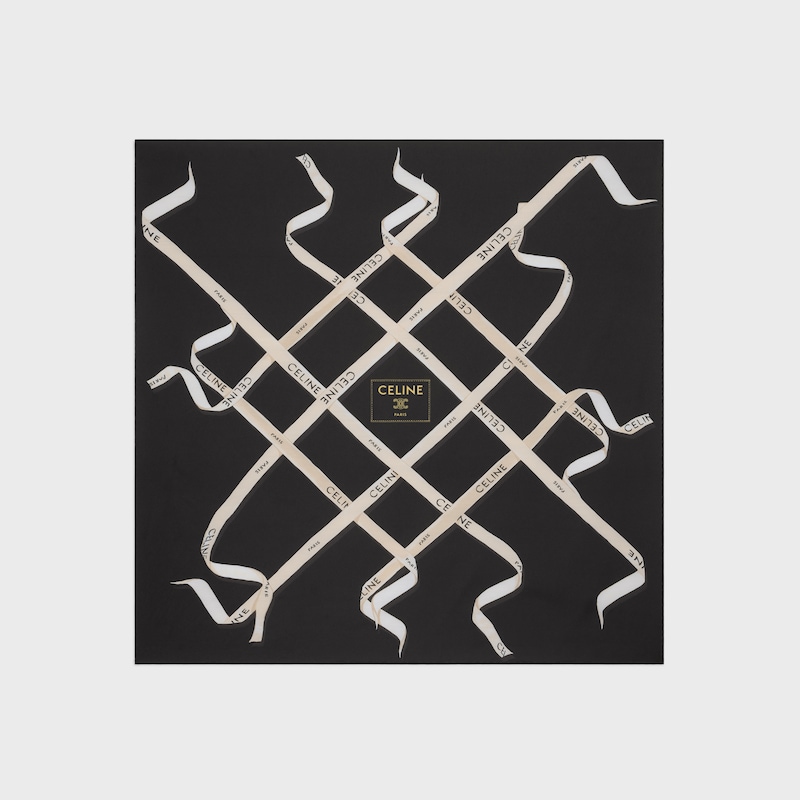 square IN silk twill - BLACK/IVORY/YELLOW -  - 1 | CELINE