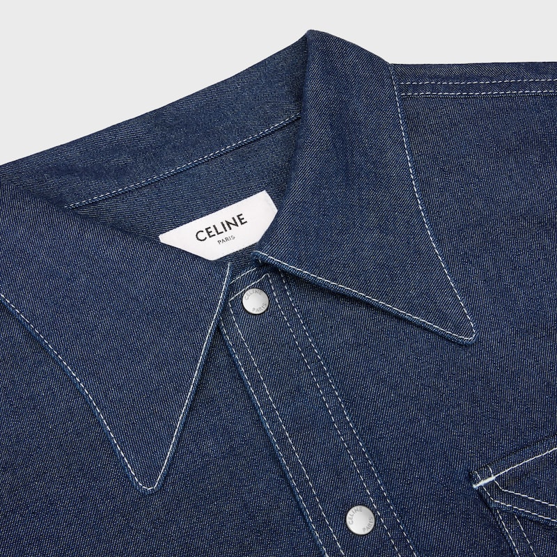 shirt IN COTTON DENIM - DARK RINSED -  - 1 | CELINE
