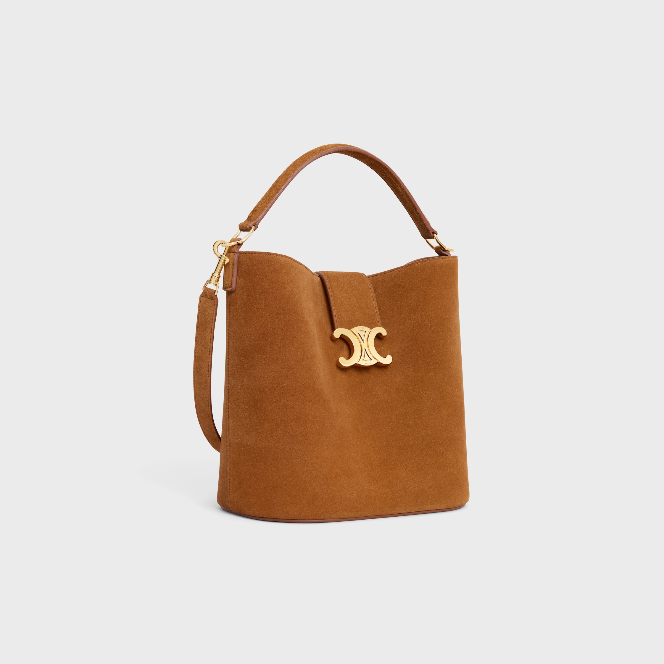 MEDIUM LOUISE BAG in SUEDE CALFSKIN - PECAN | CELINE