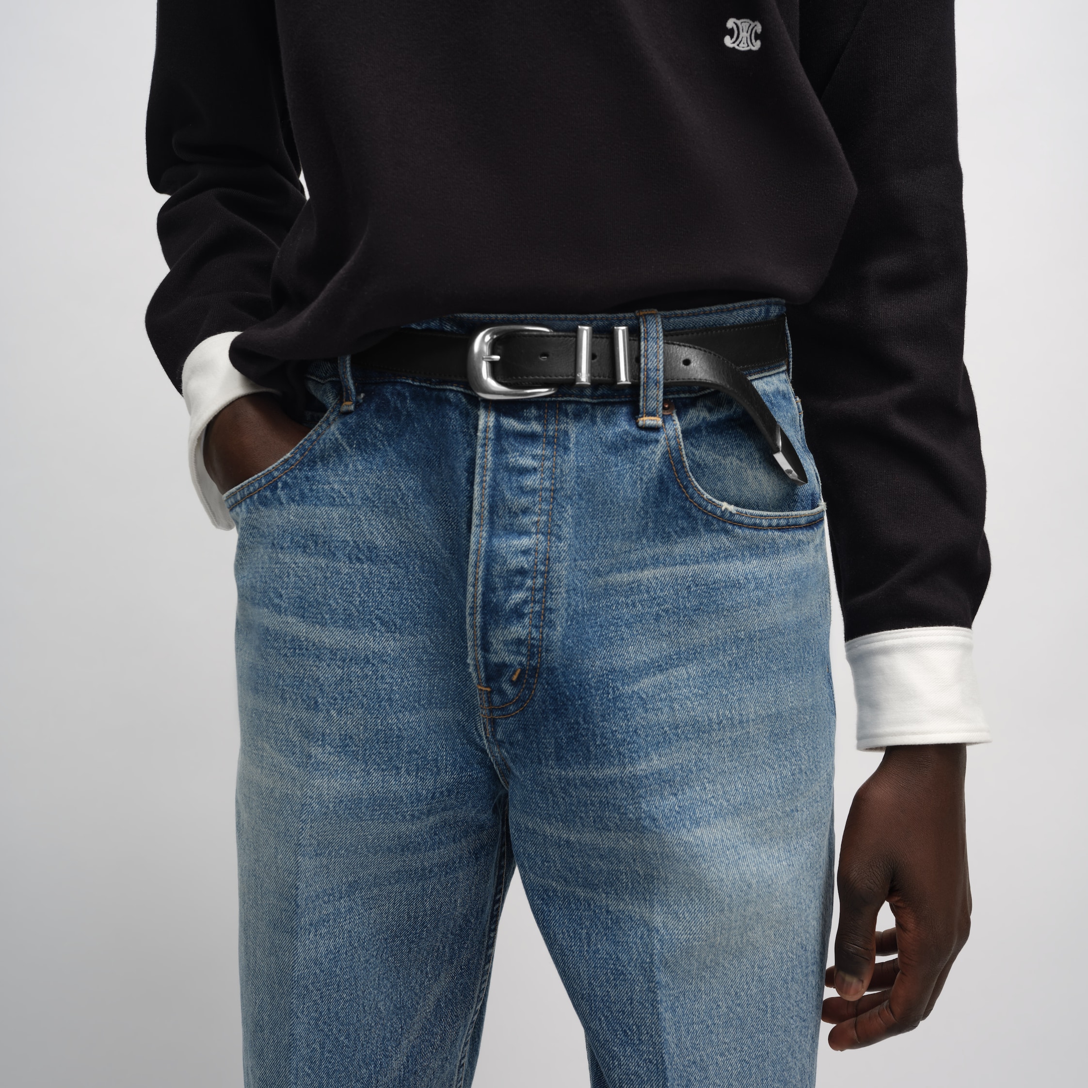 CELINE ミディアム ウエスタン ベルト ブラック CELINE ミディアム ウエスタン ベルト ブラック セリーヌCELINE