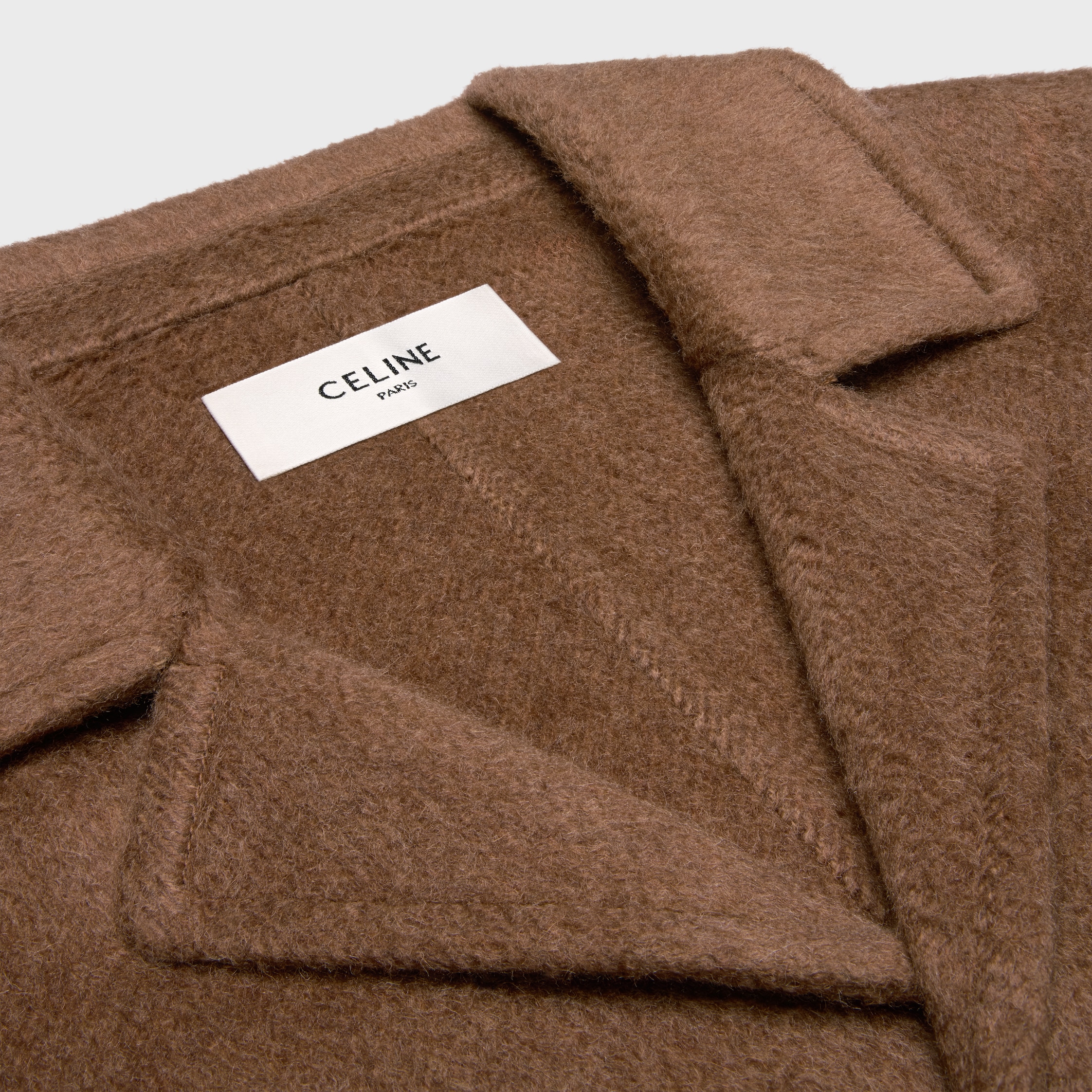 COAT IN DOUBLE-FACE CASHMERE AND CAMEL - | CELINE