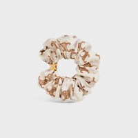 Celine Triomphe Couture桑蠶絲及金色飾面黃銅髮圈 - 拼色 / 金色 -  - 1 | CELINE