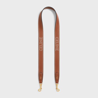 롱 스트랩 - CELINE 자수 부드러운 카프스킨 - 탠 - 참 및 액세서리 - tileIndex | CELINE