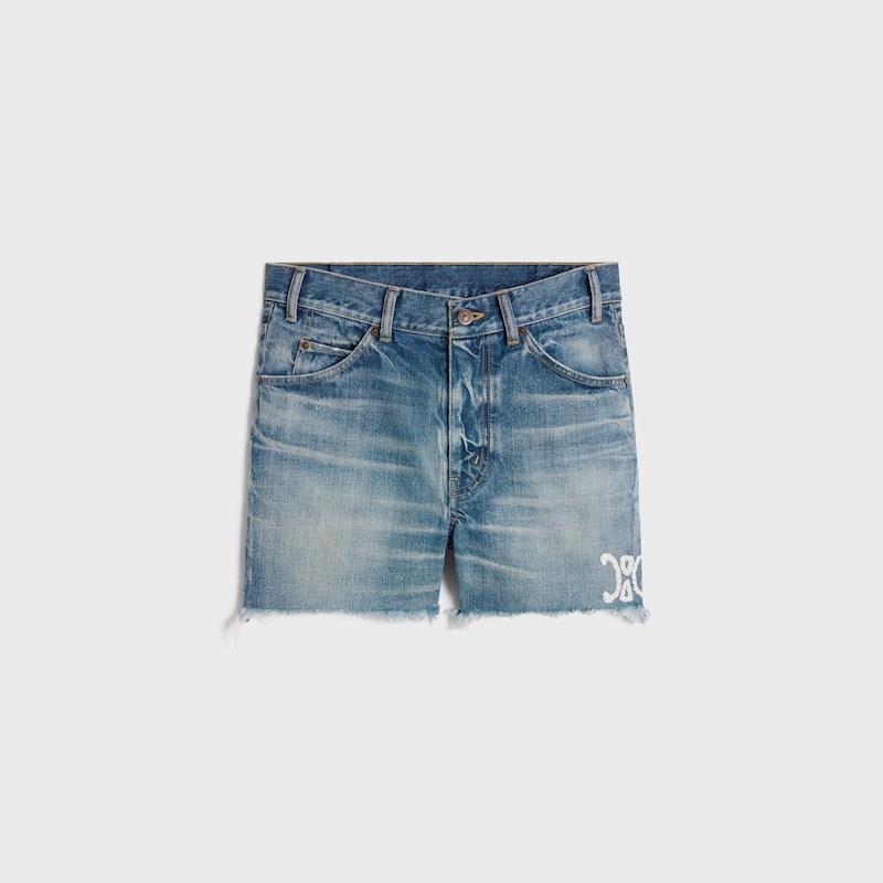 skate shorts in electric sky wash denim - ELECTRIC SKY -  - 1 | CELINE