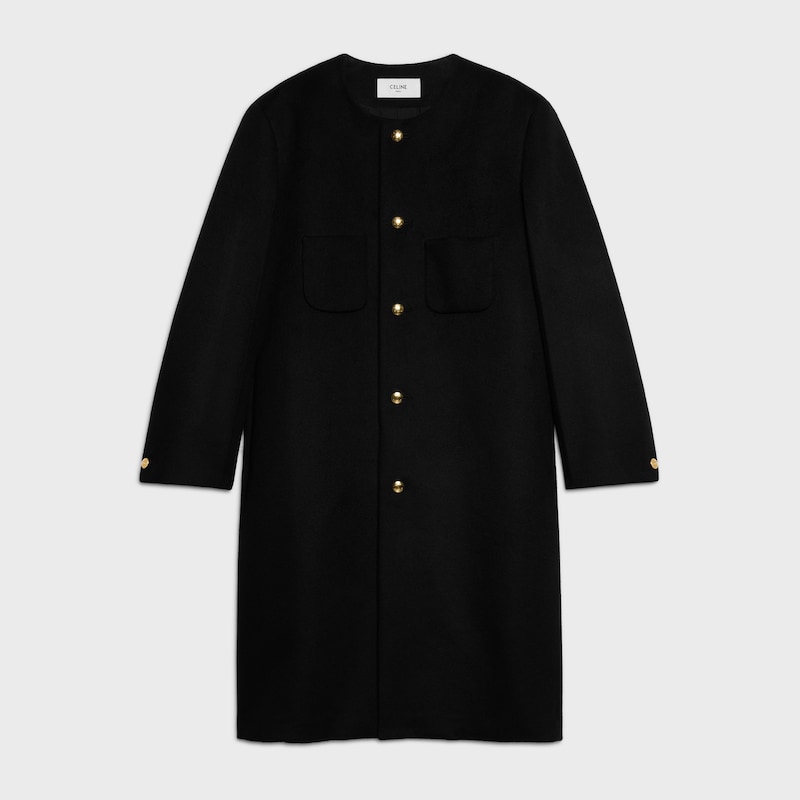 coat IN DOUBLE-FACE CASHMERE - SCHWARZ -  - 1 | CELINE