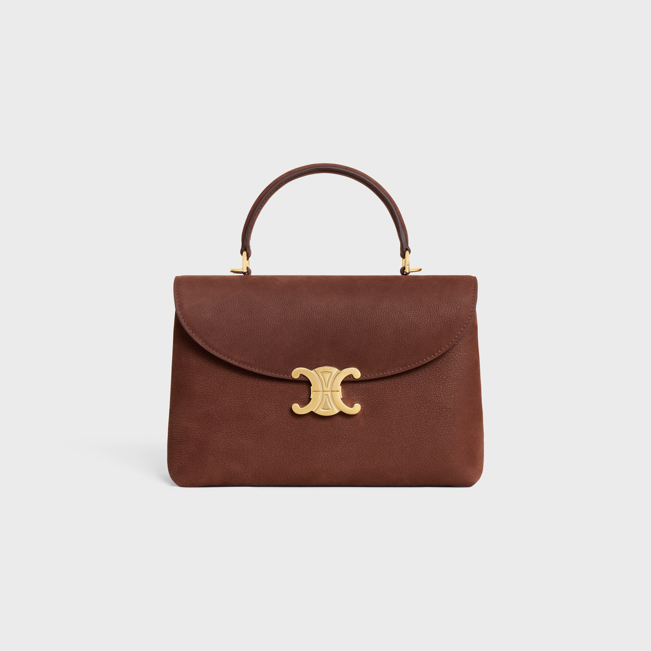 MEDIUM NINO BAG IN GRAINED NUBUCK CALFSKIN - CHESTNUT | CELINE