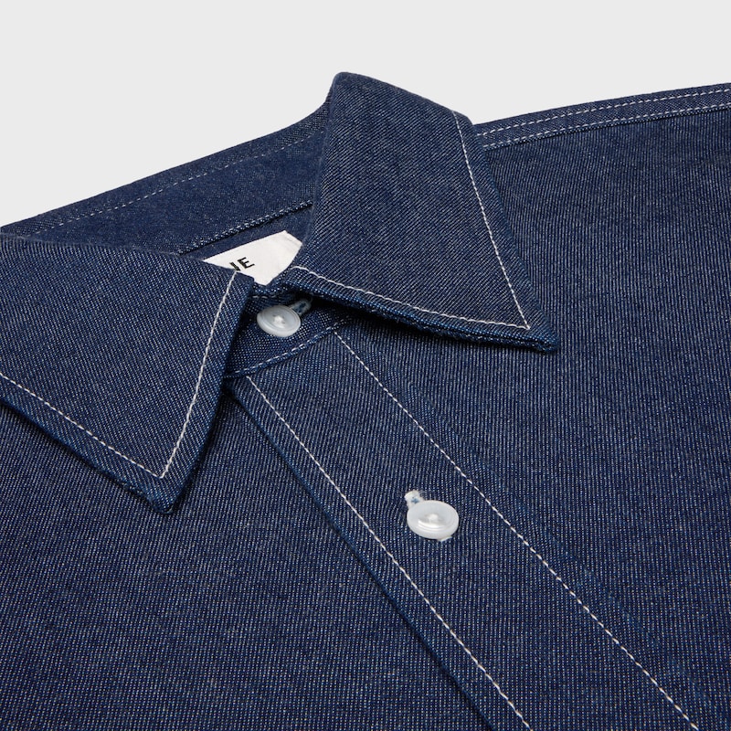 宽大型衬衫 - DARK水洗色 -  - 1 | CELINE